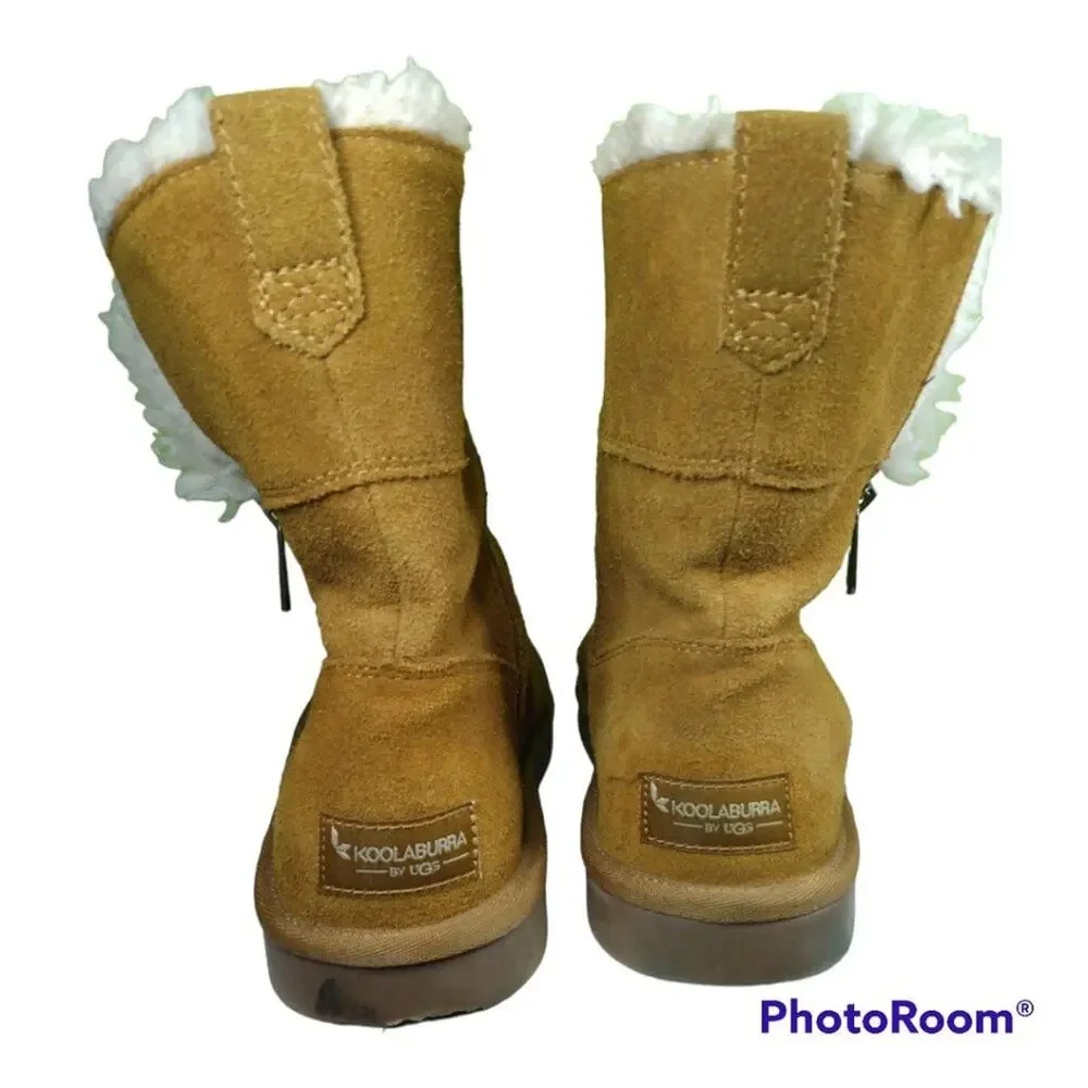 Koolaburra By Ugg Aribel Short Faux Fur Lined Suede Winter Boots Size 7